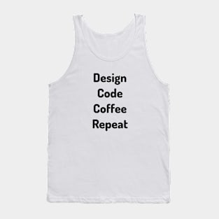 Design Code Coffee Repeat Tank Top